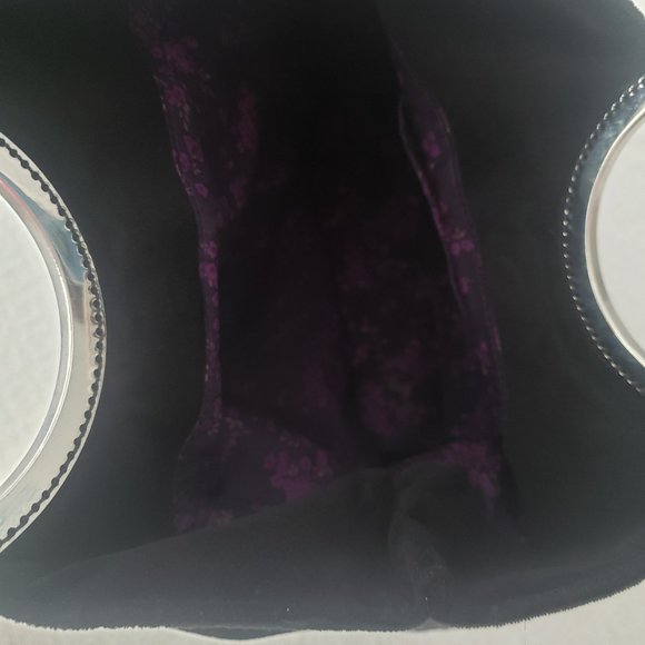 GAP Black Velvet bag with Silver-toned Pave handle - Picture 2 of 2